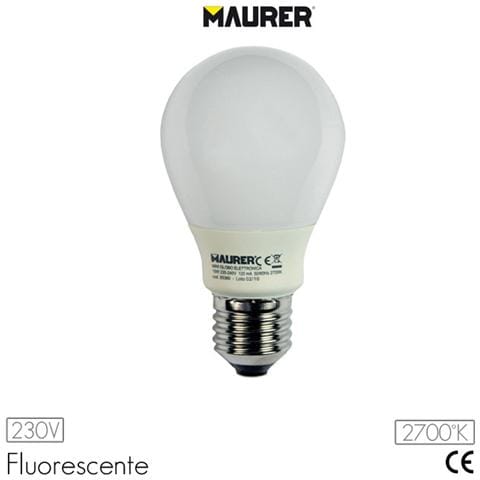 Lampadina fluorescente luce calda 2700K E27 W15 V230 - Foto 2