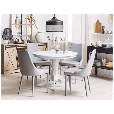 Set Di 2 Sedie In Tessuto Grigio Camino - Foto 23