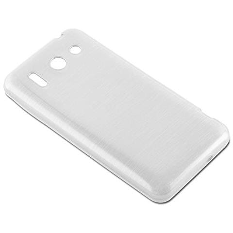 Custodia Compatibile Con Huawei Ascend G510 In Argento - Coperchio Protettivo In Silicone Tpu Flessibile Con Design Spazzolato - Foto 2