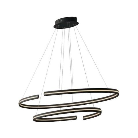 Lampadario Led Clarke Nera 110w 6600lm 4000k 120x60cm+80x40cm - Foto 1