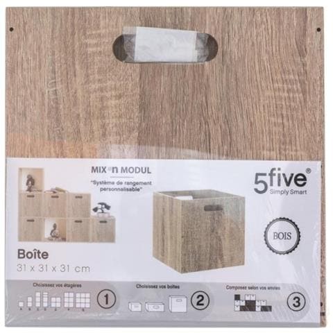 Contenitore Pieghevole In Legno - 31 X 31 Cm - Naturale - Foto 2