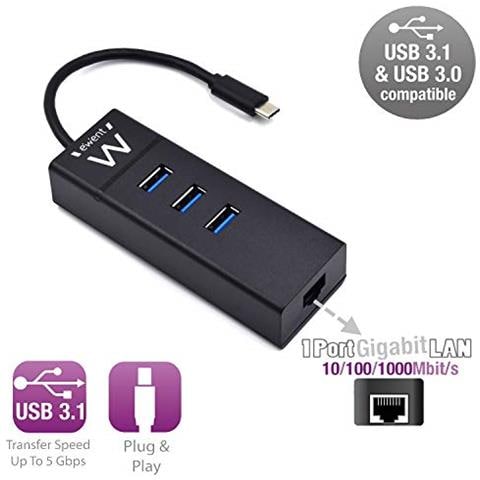 Ewent Hub Usb 4 Porte 3.1 Con Lan Usb-c Ew1141 - Foto 2