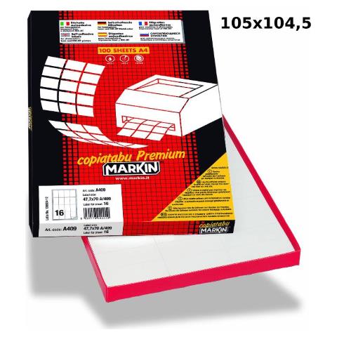 Etichette Adesive Markin 105x148,5 Mm 4 Etichette / Foglio 100 Fogli X210c519 - Foto 1