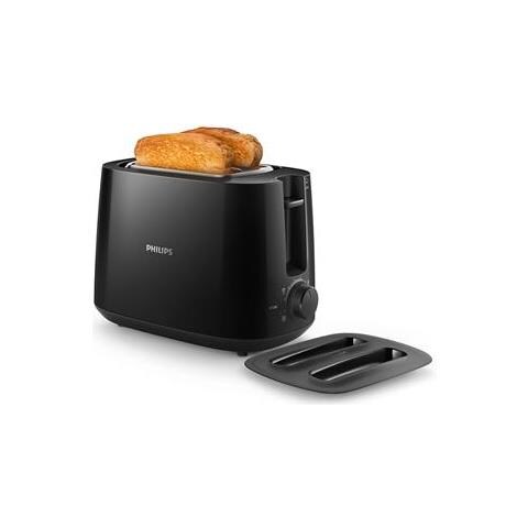 Daily Collection Tostapane Hd2582/90 Nero, Plastica, 900 W, Numero Di Slot 2, Numero Di Livelli Di Potenza 8, Scalda Panini Incluso - Foto 1