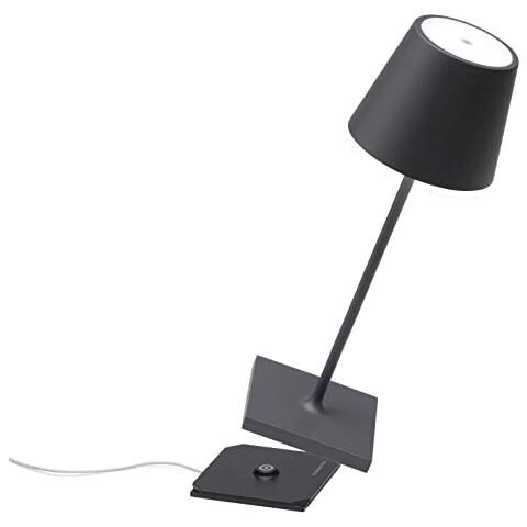 Lampada A Led Da Tavolo Poldina Pro Mini Grigio Scuro Ricaricabile E Dimmerabile Con Batteria Fino A 12 Ore - Foto 1
