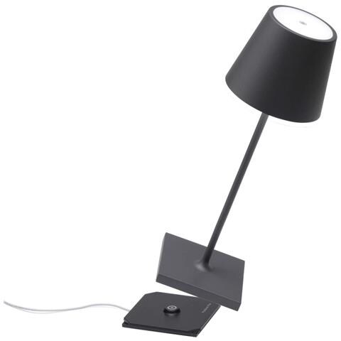 Lampada A Led Da Tavolo Poldina Pro Mini Grigio Scuro Ricaricabile E Dimmerabile Con Batteria Fino A 12 Ore - Foto 2