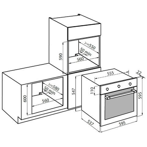 Forno Elettrico da Incasso KS 7122055 Capacità 70 L Multifunzione Ventilato Colore Acciaio Inox - Foto 4