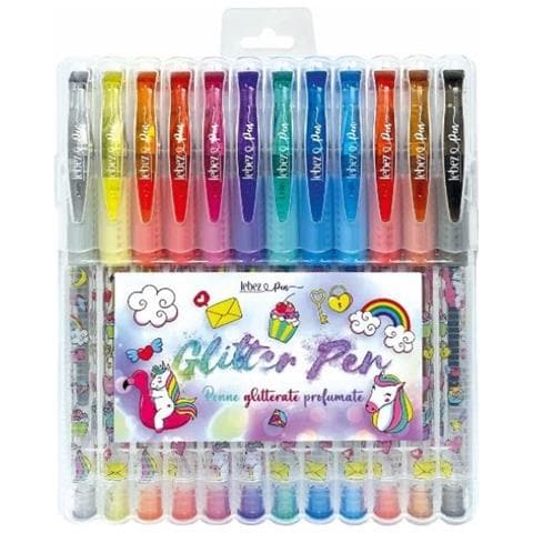 Penna Roller Glitter Colori Assortiti (Conf. 12) - Foto 1