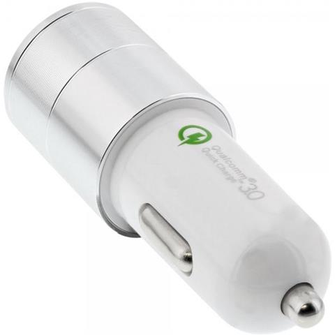 Alimentatore Usb Da Auto 3.0,12/24vdc A 5v Dc / 3a, Usb-a + Usb-c, Bianco - Foto 2