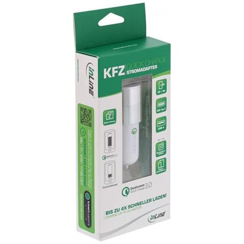 Alimentatore Usb Da Auto 3.0,12/24vdc A 5v Dc / 3a, Usb-a + Usb-c, Bianco - Foto 3