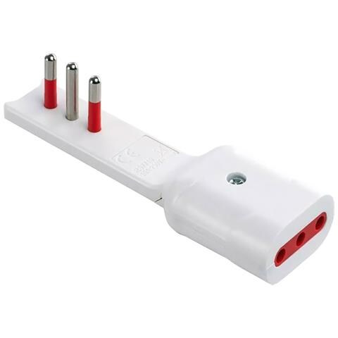 Adattatore Salvaspazio Extra Flat Spina Italiana 10a Presa Italiana 10a Angolata Bianco - Foto 2