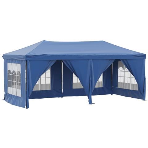 Tenda Per Feste Pieghevole Con Pareti Laterali Blu 3x6 M - Foto 1