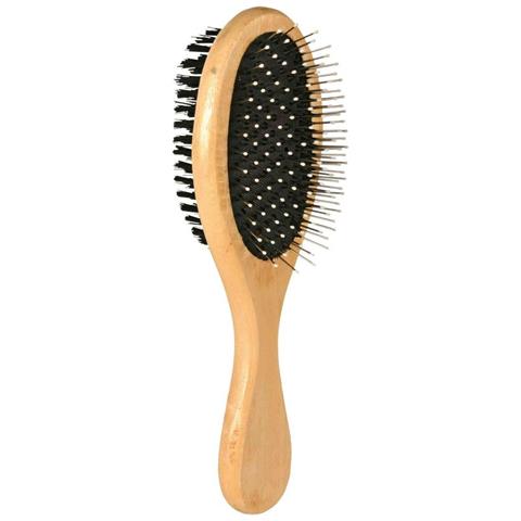 Spazzola Trixie Gatto Doppia Marrone Nero Legno - Foto 2