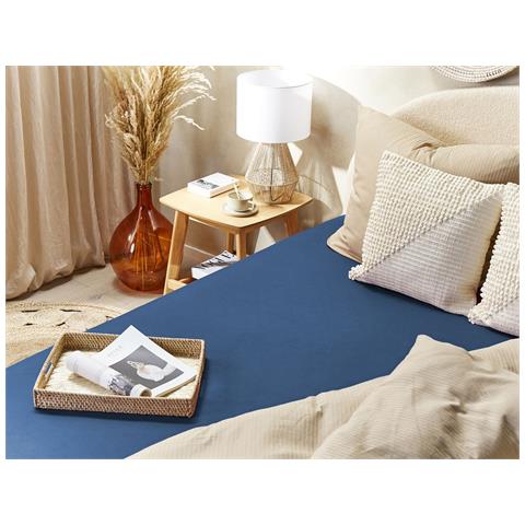 Coprimaterasso Elasticizzato Janbu Cotone Blu Marino - Foto 1