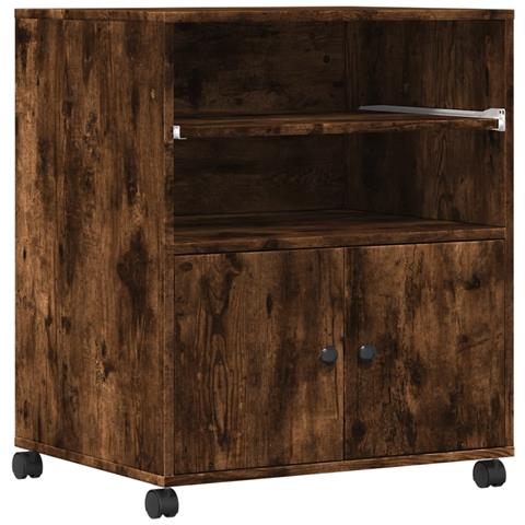 Supporto Per Stampante Con Ruote Rovere Fumo 60x48x74 Cm - Foto 2