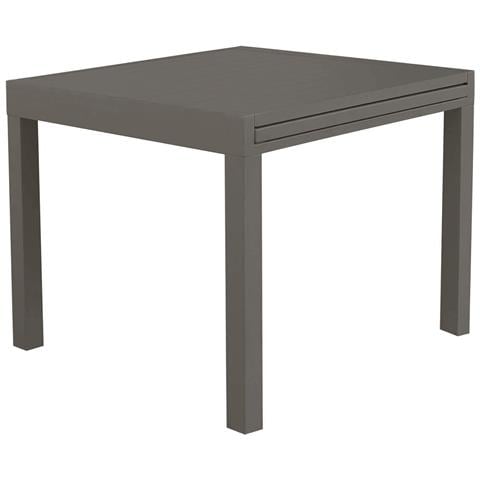 Tavolo Estensibile 90/180x90 Cm Da Esterno Giardino Con Struttura In Alluminio E Piano Effetto Doghe Nilo - Foto 1