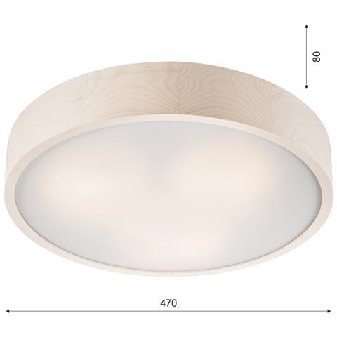 Lampada A Soffitto Eveline - Bianco - Legno, Vetro - 8x47x47 Cm - Foto 5