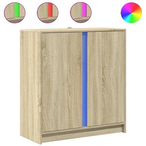 Credenza Con Led Rovere Sonoma 77x34x85 Cm In Legno Multistrato - Foto 2