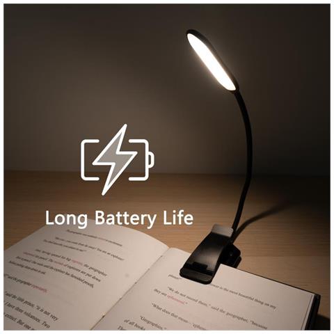 Lampada Da Libro Con 3 Colori Di Luce E Dimmer / Lampada Da Lettura Ricaricabile - Foto 1