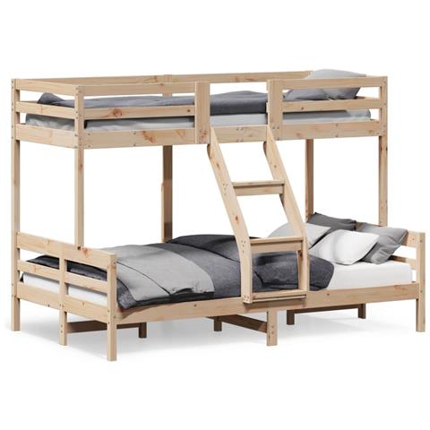 Letto A Castello 80x200/120x200 Cm In Legno Massello Di Pino - Foto 2