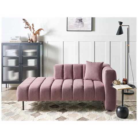 Chaise Longue Versione Destra Lannils Tessuto Rosa - Foto 1