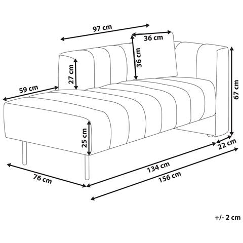 Chaise Longue Versione Destra Lannils Tessuto Rosa - Foto 8