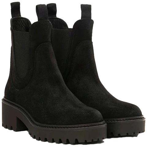 Flag Heel Chelsea Stivaletti Pelle Scamosciata /nabuk Scarpe Donna Nero Eu 36, Fw0fw08219 Bds - Foto 1