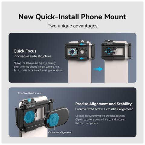 Lente Per Microscopio Per Telefono Cellulare 100x Con Luce Led - Foto 7