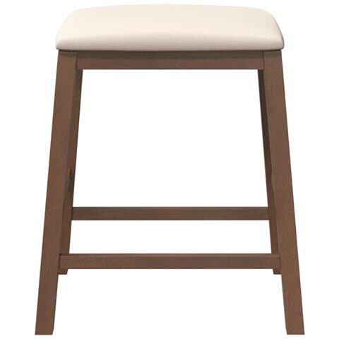 Sedie da Bar con Cuscini 2pz Marrone Legno Massello di Hevea - Foto 2