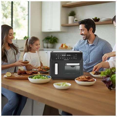 Friggitrice Ad Aria E Forno Con Capacità Di 12,5l, Compartimento Da 8,5l + Cestello Da 4l. Pannello Digitale Touch, 2400w Di Potenza E Finestra Di Visualizzazione. - Foto 2
