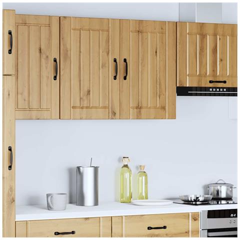 Pensile Da Cucina Lucca Rovere Artigianale In Legno Multistrato - Foto 3