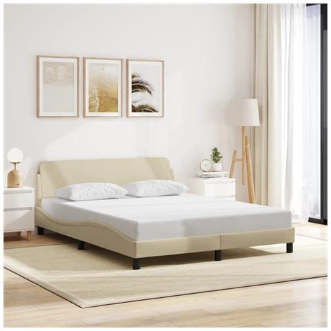Giroletto Senza Materasso Crema 160x200 Cm In Tessuto - Foto 1
