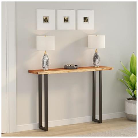 Piano Tavolo 180x30x3,8 Cm Rettangolare Legno Acacia Bordi Vivi - Foto 1