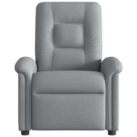 Poltrona Reclinabile In Tessuto Grigio Chiaro - Foto 3