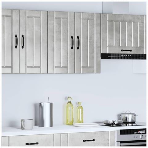 Pensile Da Cucina Lucca Grigio Cemento In Legno Multistrato - Foto 3