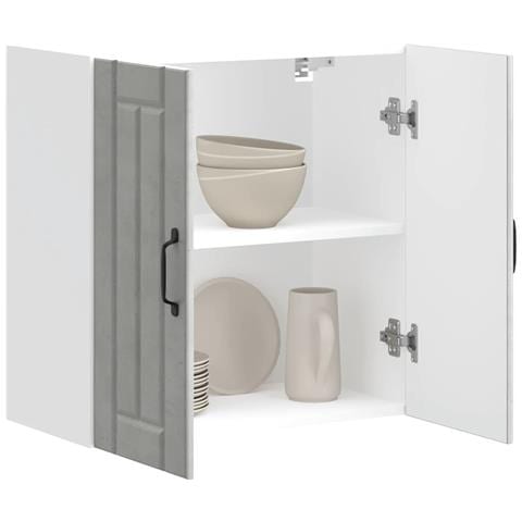 Pensile Da Cucina Lucca Grigio Cemento In Legno Multistrato - Foto 1