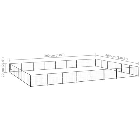 Gabbia Per Cani Nera 48 M² In Acciaio - Foto 6