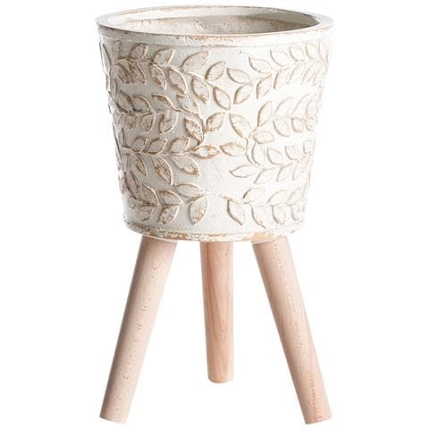 Vaso Per Piante Rialzato Aliartos 26 Cm Bianco Sporco - Foto 2