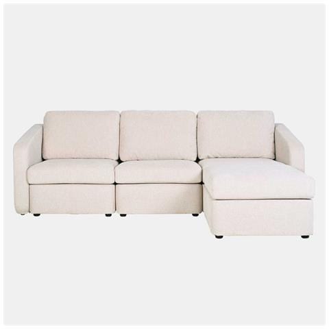Konekt Divano Componibile A 3 Posti In Beige Con Poggiapiedi - Foto 1