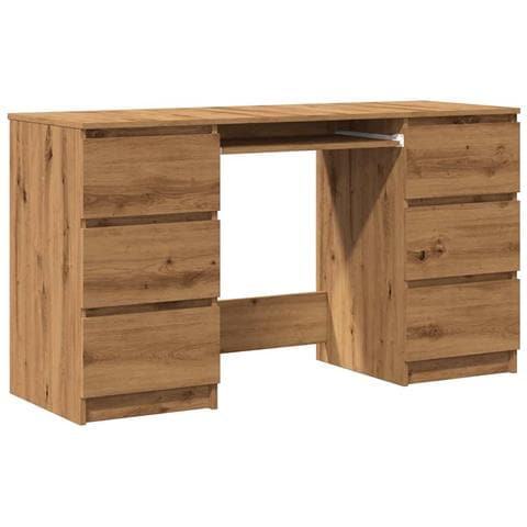 Scrivania Rovere Artigianale 140x50x77 cm in Legno Multistrato - Foto 1