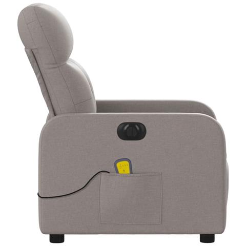 Poltrona Massaggiante Reclinabile Elettrica Tortora in Tessuto - Foto 9