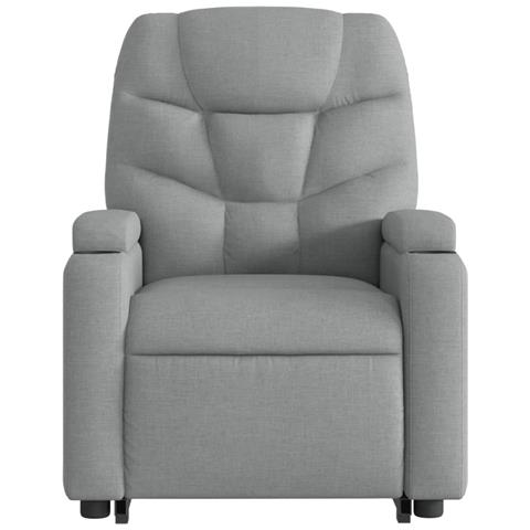 Poltrona Alzapersona Reclinabile Grigio Chiaro in Tessuto - Foto 9