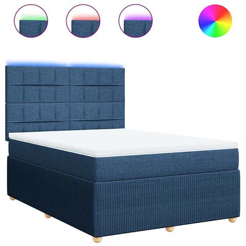 Giroletto a Molle con Materasso Blu 140x190 cm in Tessuto - Foto 1