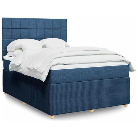 Giroletto a Molle con Materasso Blu 140x190 cm in Tessuto - Foto 2