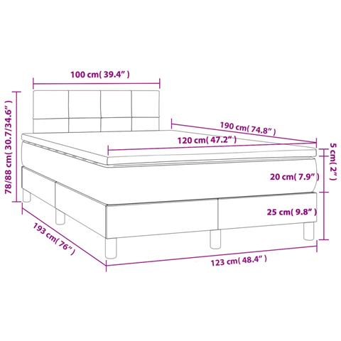Giroletto a Molle con Materasso Crema 120x190 cm in Tessuto - Foto 9
