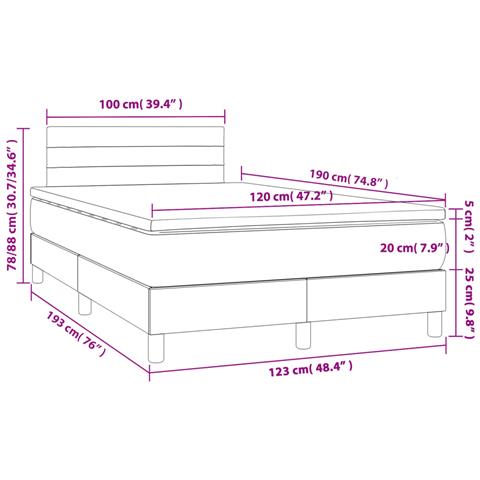 Giroletto a Molle con Materasso Tortora 120x190 cm in Tessuto - Foto 9