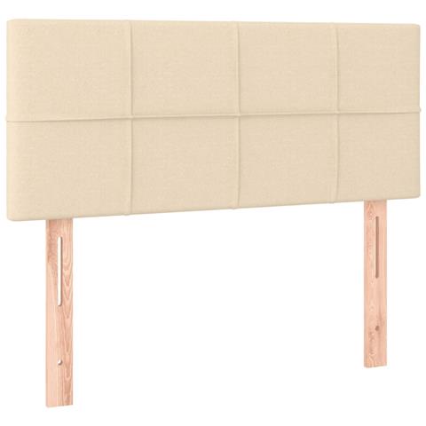 Letto a Molle con Materasso e LED Crema 120x190 cm in Tessuto - Foto 9