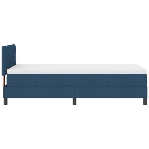 Letto con box spring e luce LED blu 90x190 cm Tessuto - Foto 9