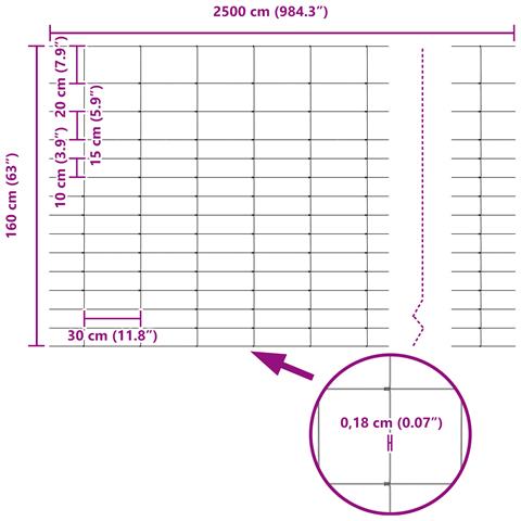 Recinzione da campo 1.6x25 m Acciaio zincato - Foto 8