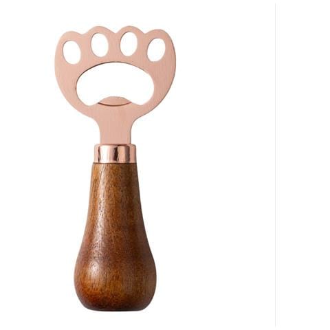 Apribottiglie Verticale In Legno Di Acacia A Forma Di Zampa Di Gatto: Design Creativo E Robusto Pinkgold - Foto 1